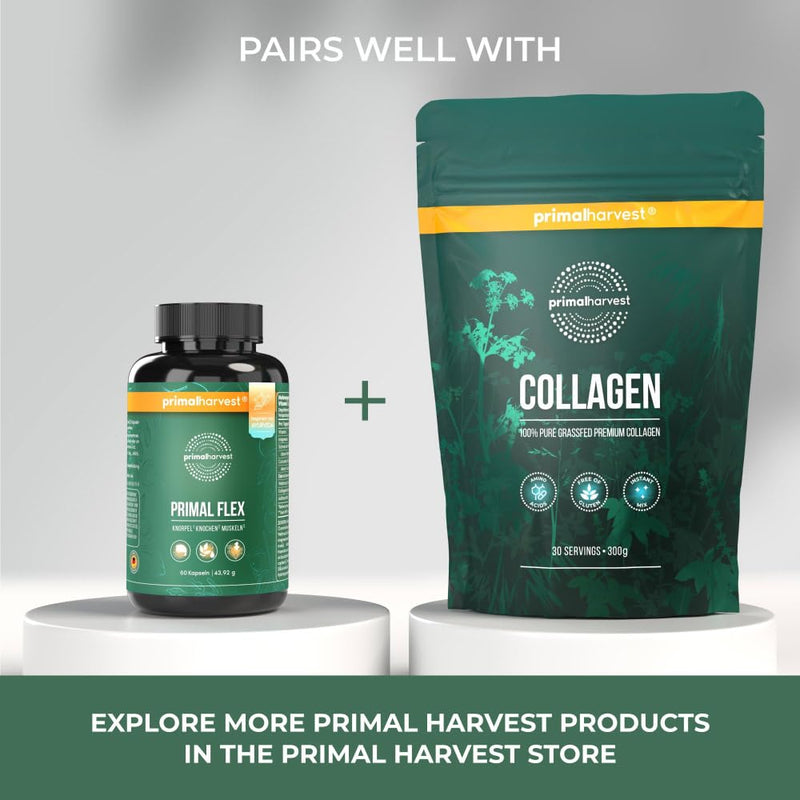 [Australia] - Primal Harvest® Joint Active Plus - 60 high-dose & laboratory-tested capsules with magnesium and vitamin C - hyaluronic acid, collagen original 