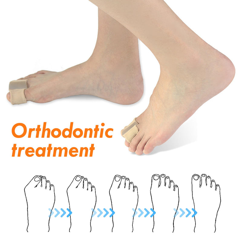 [Australia] - Pack of 4 Silicone Toe Separators Small, Tubular Bandages Silicone Toe Extension, Hallux Valgus Small Toe Separator, Double Hole Toe Brace for Hallux Valgus Correction (S) S 