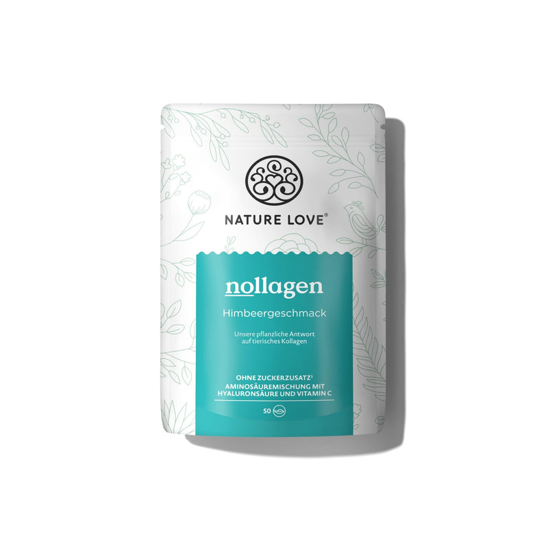 [Australia] - NATURE LOVE® Vegan Collagen - 500g powder - collagen vegan - raspberry flavor - purely plant-based alternative to collagen powder - laboratory tested, produced in Germany 