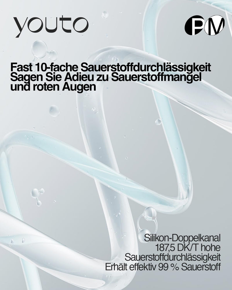 [Australia] - youto Oxygen Pro monthly lenses soft, 3 pieces, BC 8.7 mm, DIA 14.0 mm, contact lenses soft, silicone hydrogel for a high, with UV protection and consistently high moisture content -10.0 diopters 