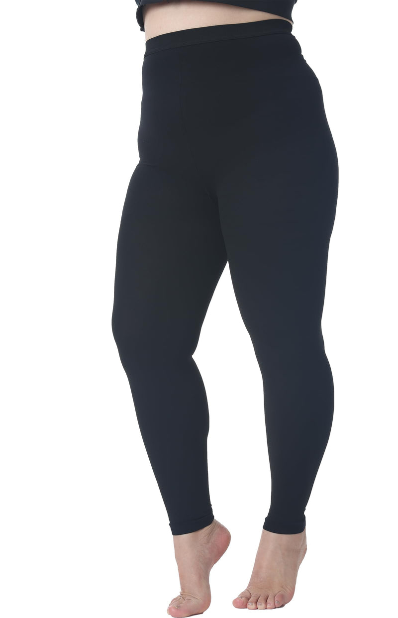 [Australia] - Plus Size 4XL Medical Compression Pantyhose for Women & Men, 20-30 mmHg Graduated Compression Leggings, Opaque Footless Waist High Compression Stockings for Edema, Varicose Veins, Flight, DVT, Black 4X-Large 20-30mmhg Footless Black 