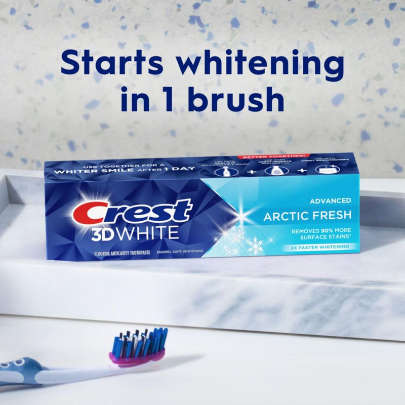 [Australia] - Crest 3D White Advanced Teeth Whitening Toothpaste, Arctic Fresh, 3.3 oz, Pack of 3 3.3 Ounce (Pack of 3) 