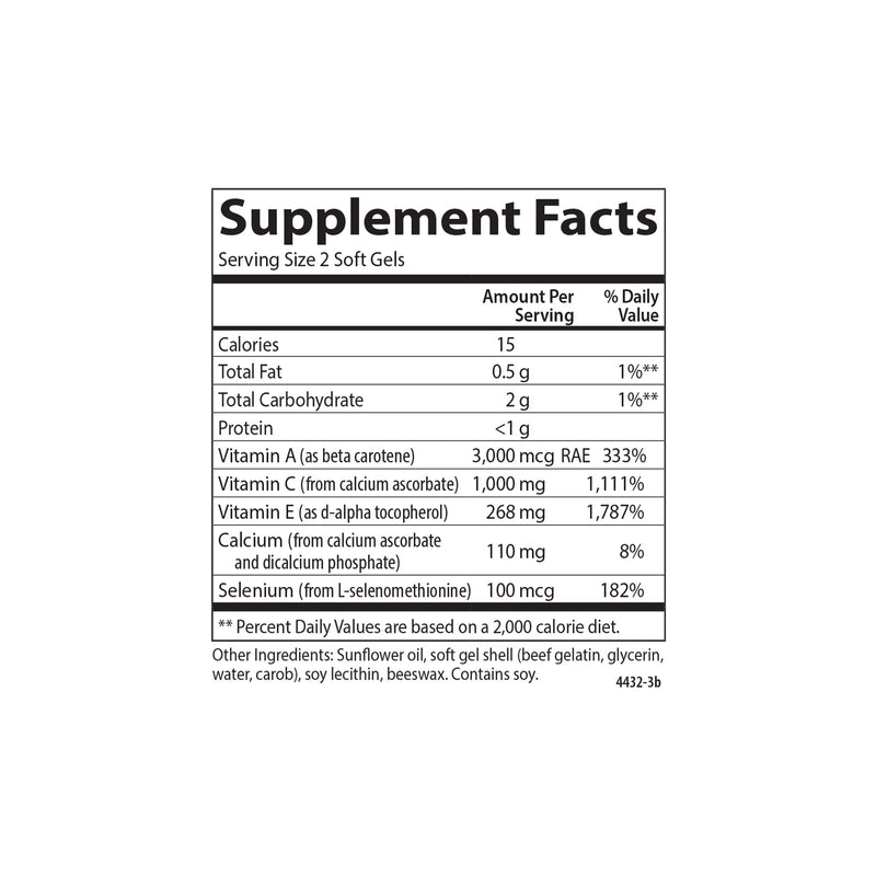 Carlson - ACES, Vitamins A, C, E + Selenium, Cellular Health & Immune Support, Antioxidant, 200 Softgels