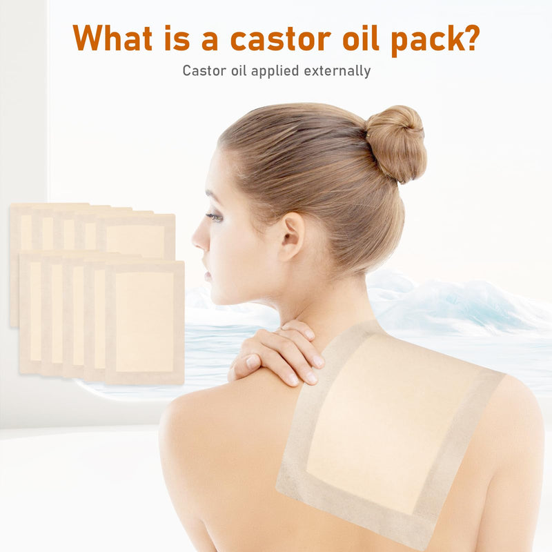 [Australia] - 10pcs Castor Oil Pack Wrap - Self-Adhesive, High Absorbent Organic Cotton Flannel, No Leak Design for Women & Men 