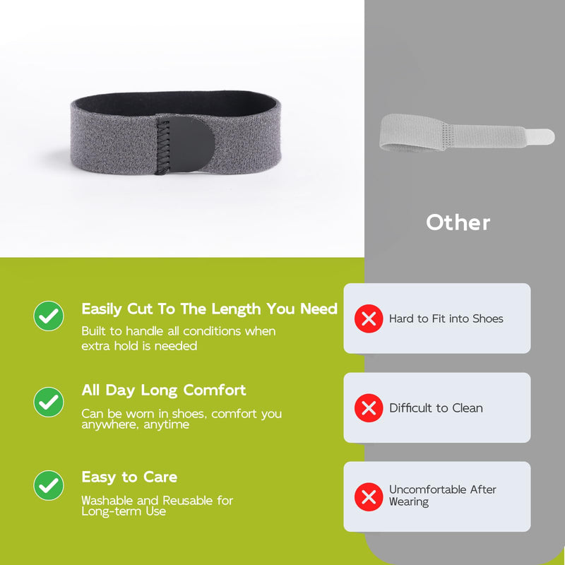 [Australia] - Bukihome Hammer Toe Straightener - Reusable Fabric Toe Wraps Protect and Straighten Hammertoes - Toe Corrector for Men and Women - Realign Bent, Curled, Crooked, Claw, Hammer Toes (Dark Gray, 6 Pack) Dark Gray Pack of 6 