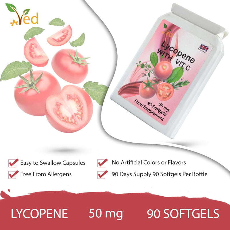 Ved Lycopin Supplement | 50mg x 90 Softgel (pack of 2)