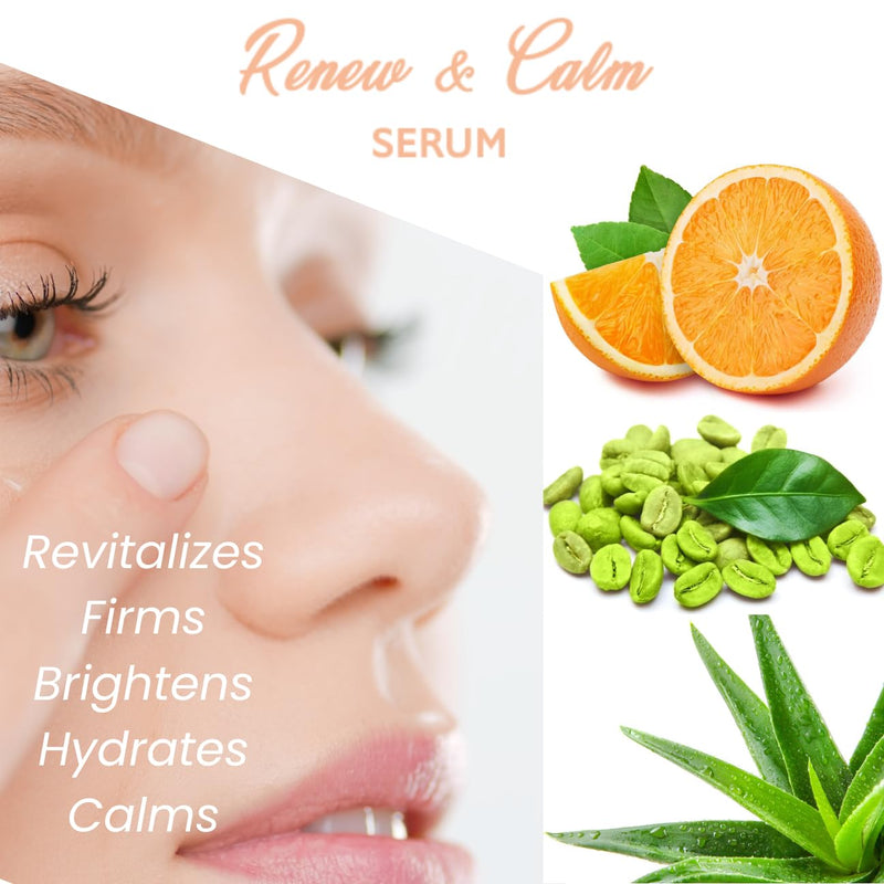 Vitamin C Serum – Hyaluronic Acid Serum for Face with Vitamins C, E & Natural Extracts – Restores, Smooths, Calms, Evens Skin Tone, Anti-Wrinkle – 1 Oz