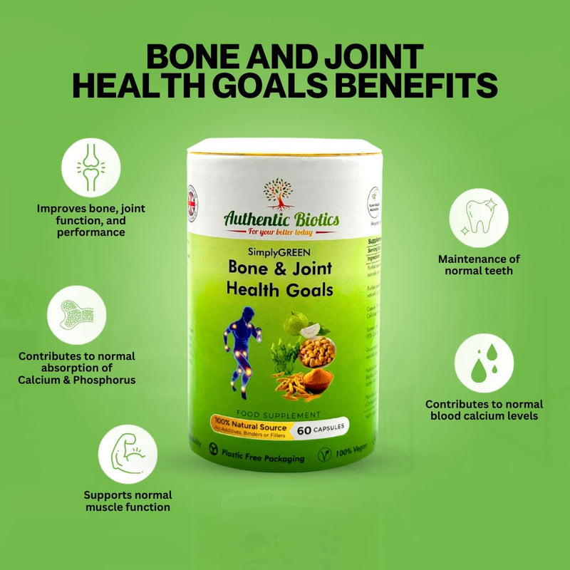 Vegan Joint Support – 60 Capsules with Calcium, Magnesium, Zinc, Vitamin D3, K2 & Turmeric – Multivitamin for Bone Strength, Muscle Function, Mobility & Flexibility – Men & Women 1