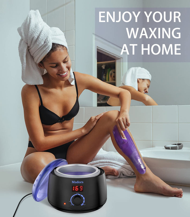 [Australia] - Madors wax warmer waxing set with LCD digital display temperature control, wax warmer with 5 pack (3.5 oz. each) hard wax beads for the whole body 