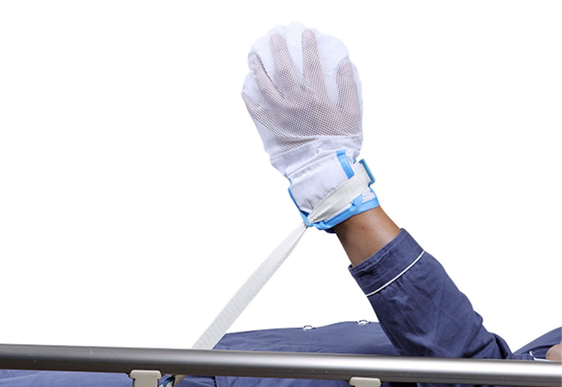 [Australia] - Medical Hand Restraints Safety Mitts Glove for Dementia Elderly and Patients, Fingers Separated Design with Breathable Mesh and Thick Sponge Filling to Keep Comfort and Prevent Scratching(1pcs) 
