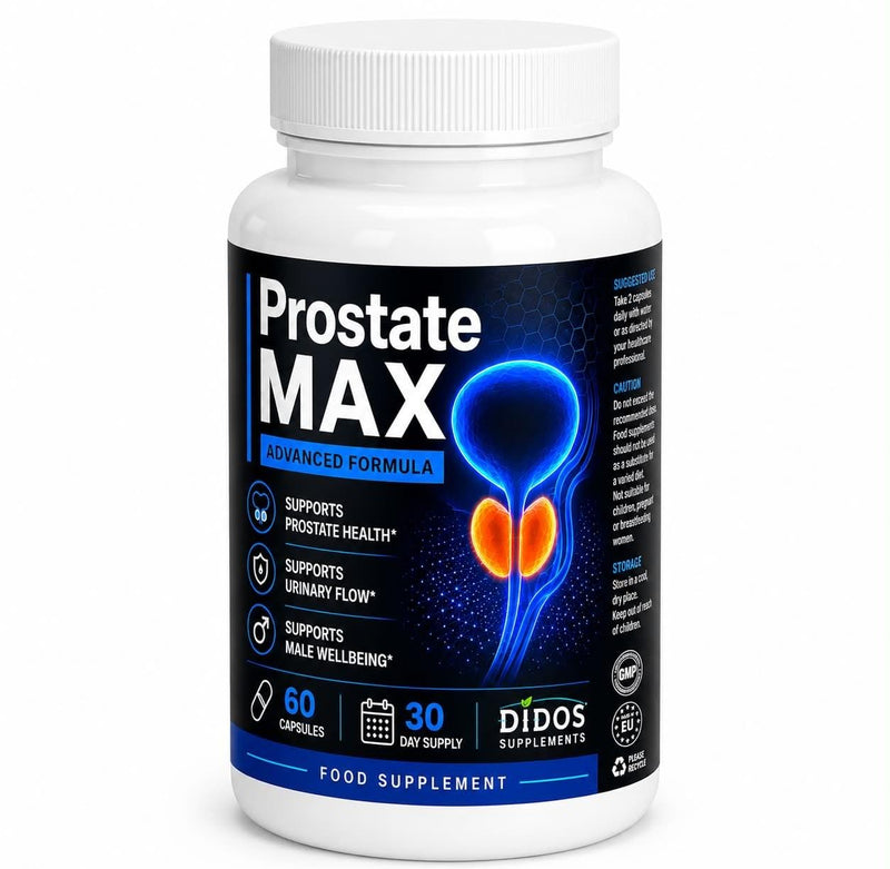 Prostate Max - Advanced Formula Capsules – Prostate Health & Urinary Flow Support Supplement for Men, Daily Men’s Wellness Formula, 60 Capsules