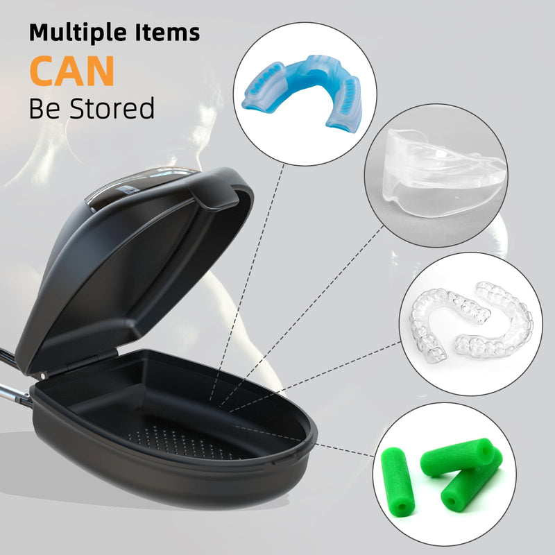 [Australia] - ARGOMAX Sports Mouth Guards Case, 1 Piece Sports Braces Case with Carabiner, Football Mouthguard Case, Black. US 