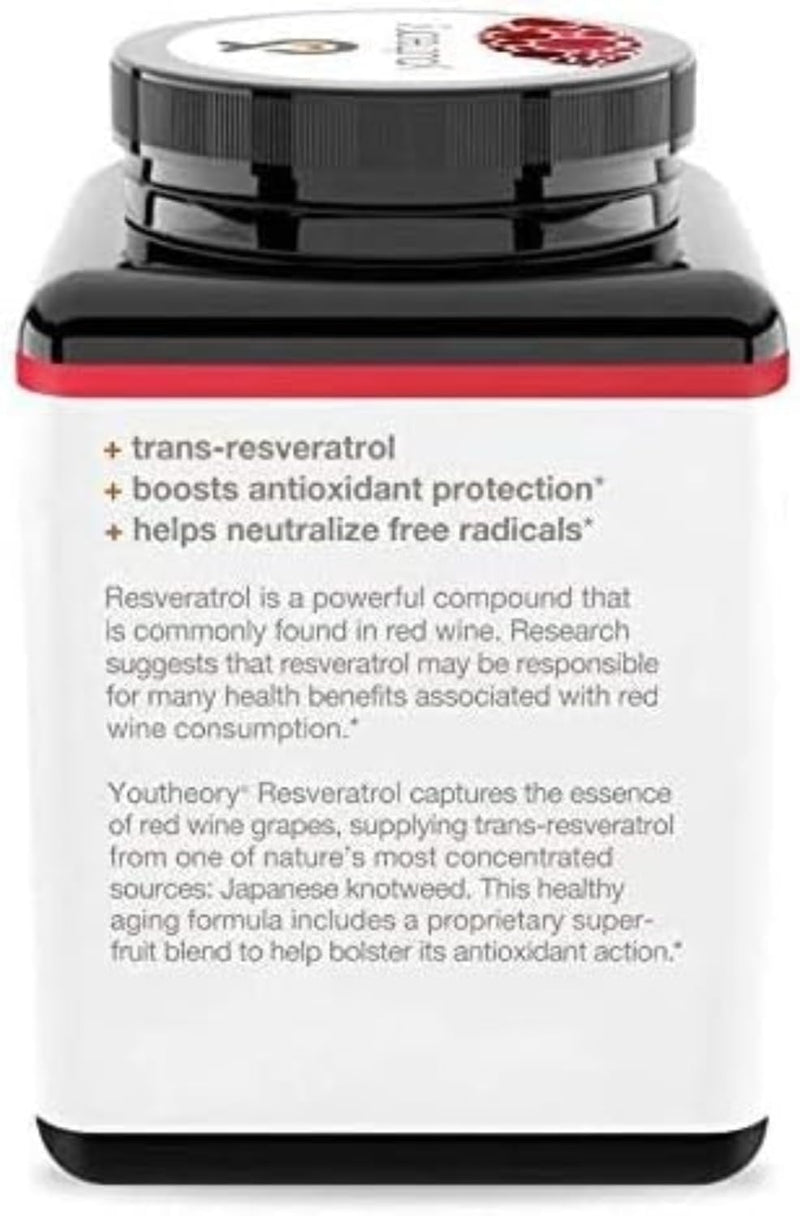 [Australia] - Youtheory Resveratrol with Acerola, 290 Count (1 Bottle) 290 Count (Pack of 1) 