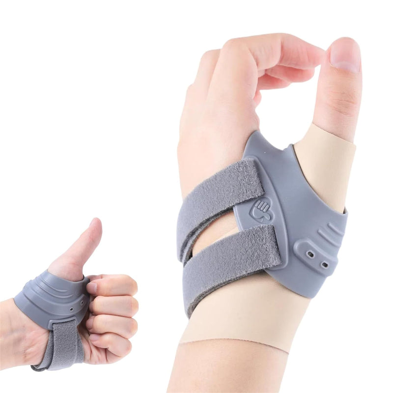 Thumb Brace for Women and Men CMC Thumb Brace, Left Thumb Support for Muscle Strain/Trauma/Tendonitis/Joint Pain/Arthritis,Adjustable Thumb Splint with Thumb Sleeve - Gray, Medium, Left Grey-Left