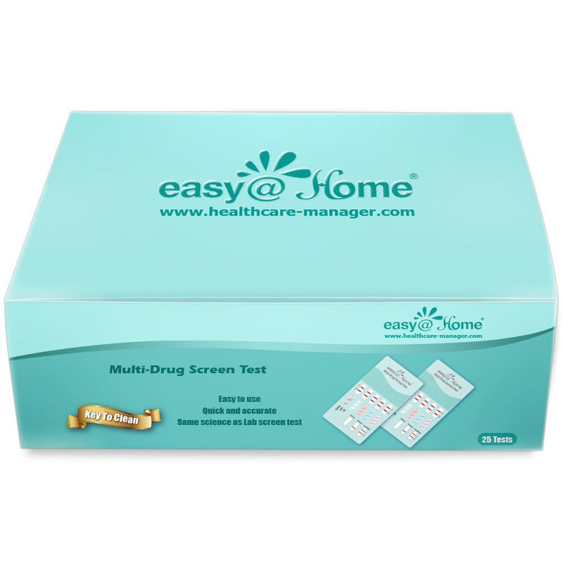 Easy@Home 25 Pack 4 Panel Instant Urine Drug Test - Cocaine (COC), Marijuana (THC), Opiates (OPI), Methamphetamine (mAMP/MET) EDOAP#144 25 Tests