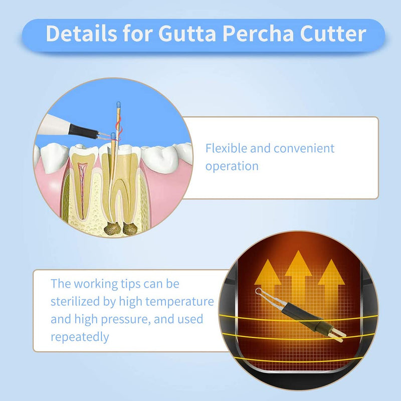 [Australia] - Gutta Percha Point Cutter with 4 Tips, Dental Tooth Gum Endo Obturation System with Heated Pen, Dentist Breaker Cutter Tools 
