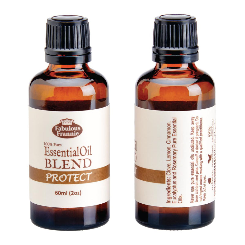 Protect (Compared to 4 Thieves)Pure, Undiluted Essential Oil Blend Therapeutic Grade - Great for Aromatherapy! Blend of Clove, Lemon, Cinnamon, Eucalyptus and Rosemary Essential Oil. (60ml (2oz)) Protect