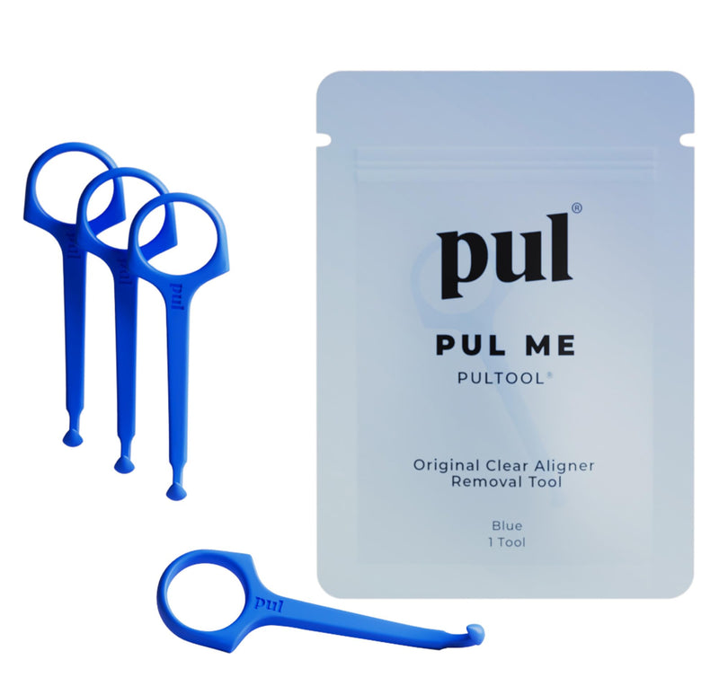 PUL Pack of 4 Reusable Clear Aligner Removal Tool — Compatible with Invisalign, Removable Braces, Retainers & Trays – Easy-to-Use Device Remover, Dental & Oral Hygiene Care Product – Blue 4 Pack