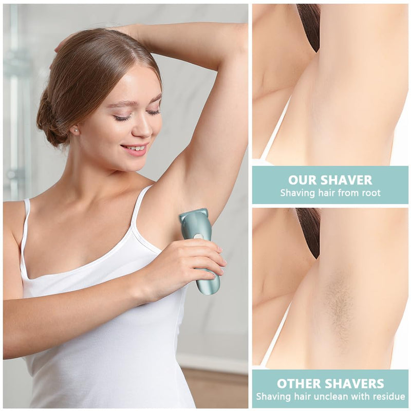 [Australia] - LOPHE Electric Shaver for Women, Wireless Wet and Dry Shaver, Painless Intimate Razor Suitable for Armpits, Bikini Area, Legs (Blue) 