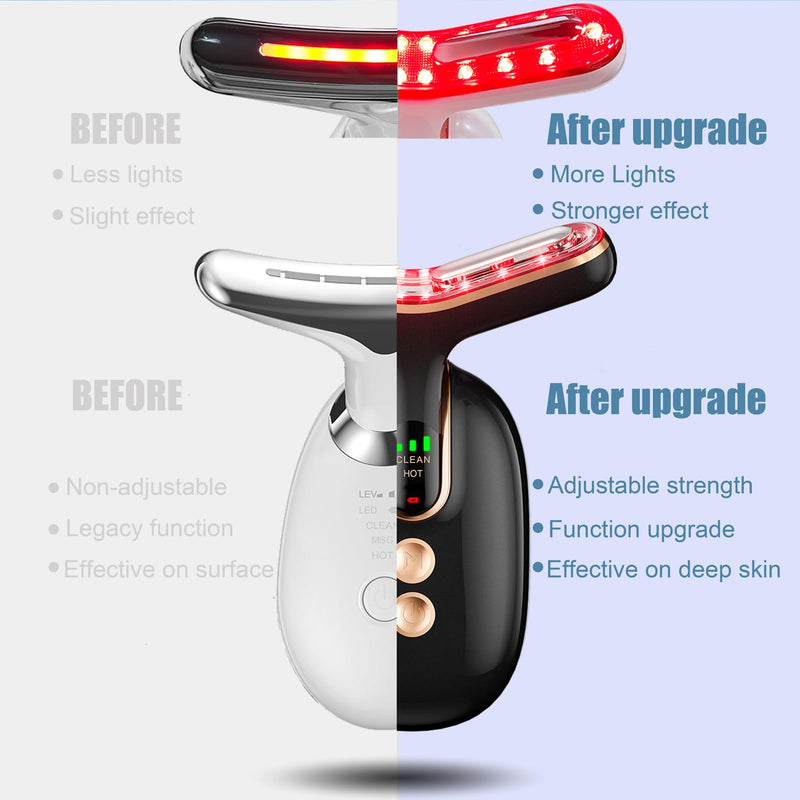 3 Massage Modes Face Neck Massager,3 Color Rechargeable Facial Massager,at Home Face Culpting Tool for Skin Care(Black) Black