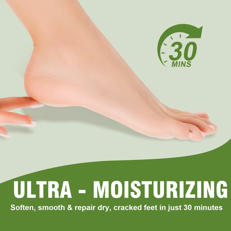 [Australia] - 18 Pairs Moisturizing Foot Masks with Shea Butter, Jojoba Oil, Vitamin E & Urea, Intensely Hydrating Foot Mask For Dry Cracked Feet, Moisturizing Socks for Cracked Heel Treatment 1 Count (Pack of 18) 
