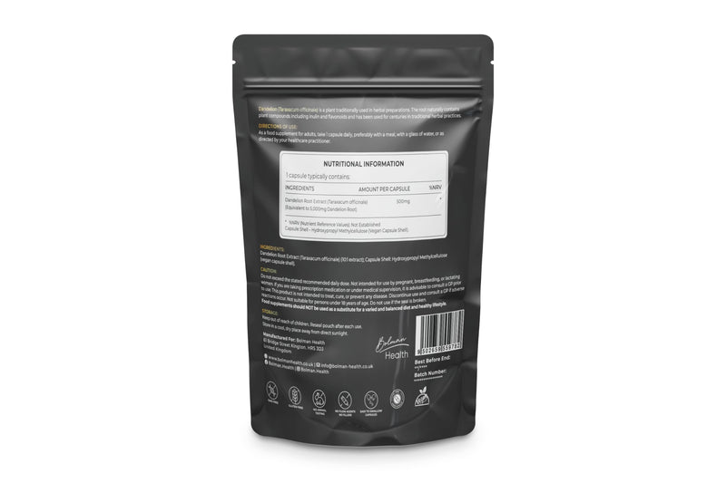 Dandelion Root Capsules | 500mg 10:1 Extract (Equivalent to 5000mg Root) | Taraxacum officinale | Supports Digestion & Liver Function | 60 Vegan Capsules | Non-GMO | Gluten-Free
