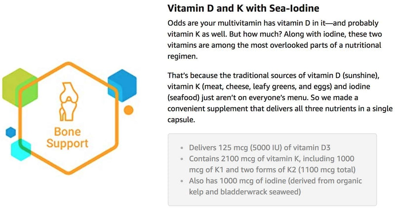 Life Extension Vitamins D and K with Sea-Iodine, 90 Capsules 90 Count (Pack of 1)