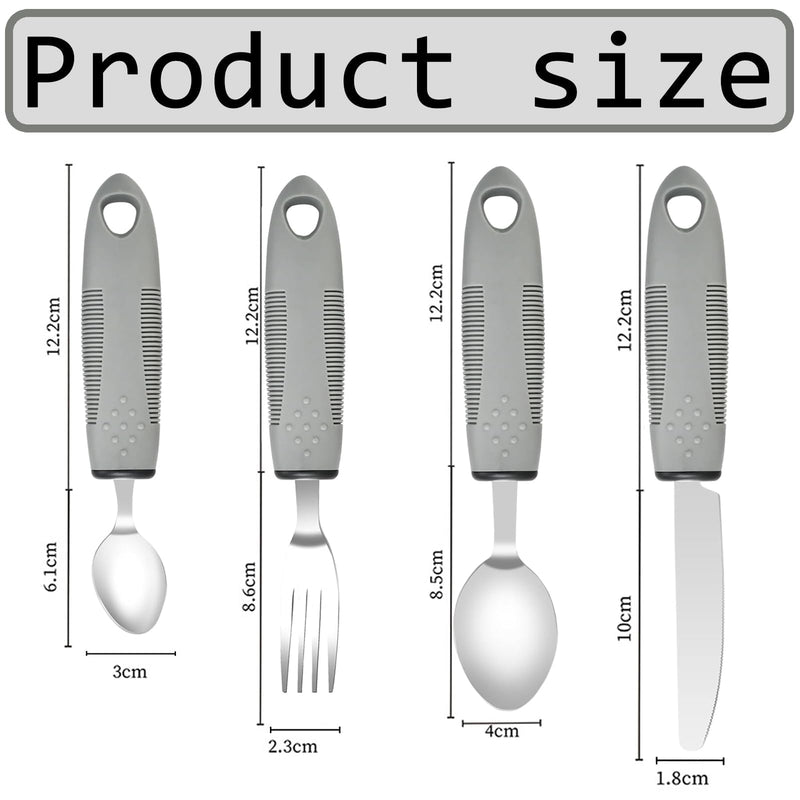 4 Pcs Cutlery for Arthritic Hands,Disability Aids Cutlery for Disabled Hands, Disabled Cutlery for Adults Adaptive Eating Drinking Utensils, Arthritis Aids for Disabled People Elderly Parkinson