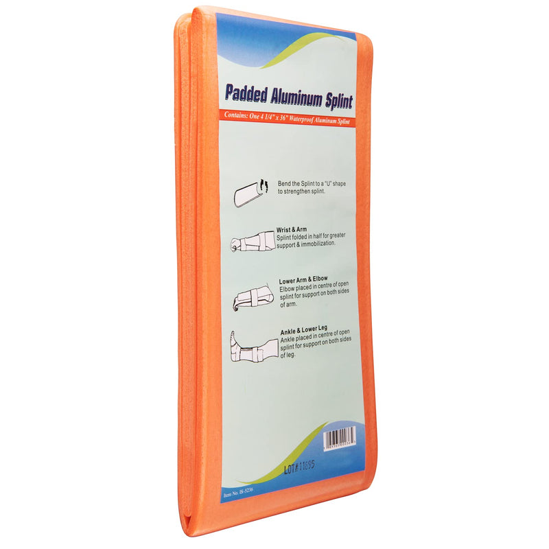 [Australia] - NOVAMEDIC Pack of 5 First Aid Padded Universal Aluminum Splints - 36 inch, Brace for Splinting Hands, Legs, Wrist, Ankle and Fractured or Injured Limbs, Flat Folded, Waterproof 