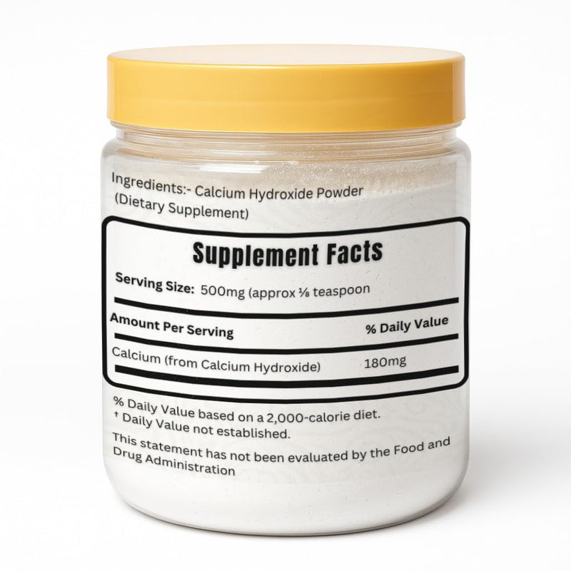 Herbs Botanica Calcium Hydroxide Powder 8 oz / 227 GMS Fine Food Grade Lime Powder for Culinary, Pickling, Limewater, Nixtamalization & DIY Applications Slaked Lime (Cal)