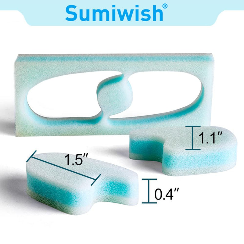 [Australia] - Foam Toe Separators, 10 Pack Breathable Toe Spacers, Reduce Friction and Relieve Corns Pain, Overlapping Toes Corrector - (Blue) Blue 