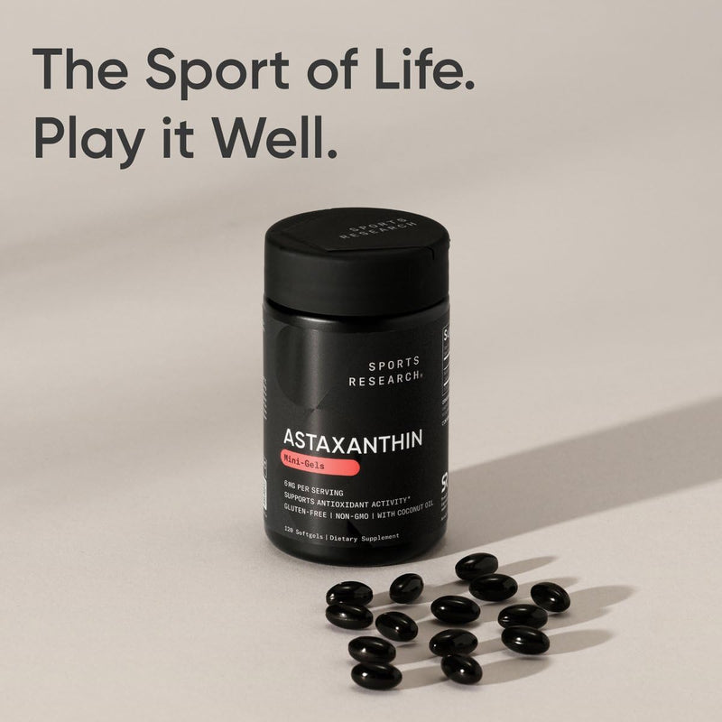 [Australia] - Sports Research® Astaxanthin Softgels with Organic Coconut Oil - Icelandic Astaxanthin from Algae - Antioxidant Support - Non-GMO Verified, Soy & Gluten Free 120 Count (Pack of 1) 