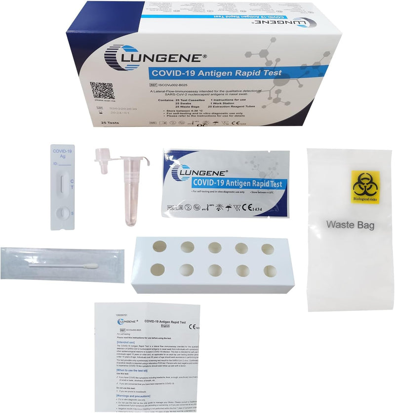 [Australia] - 25 x Clungene Corona rapid test self-test, corona tests nose antigen rapid test, COVID-19 antigen rapid test, Covid 19 antigen rapid test + e-book (about health) 