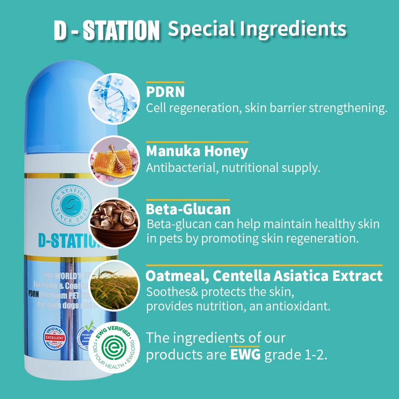 D-Station PDRN Premium Abdomen and Bottom Paw Balm Essence - Hydrates, Protects, and Soothes Dry, Cracked Paws, Rough Skin, and Calluses for Dogs and Cats. It is Gentle and Non-irritating. 2.87 oz - PawsPlanet Australia