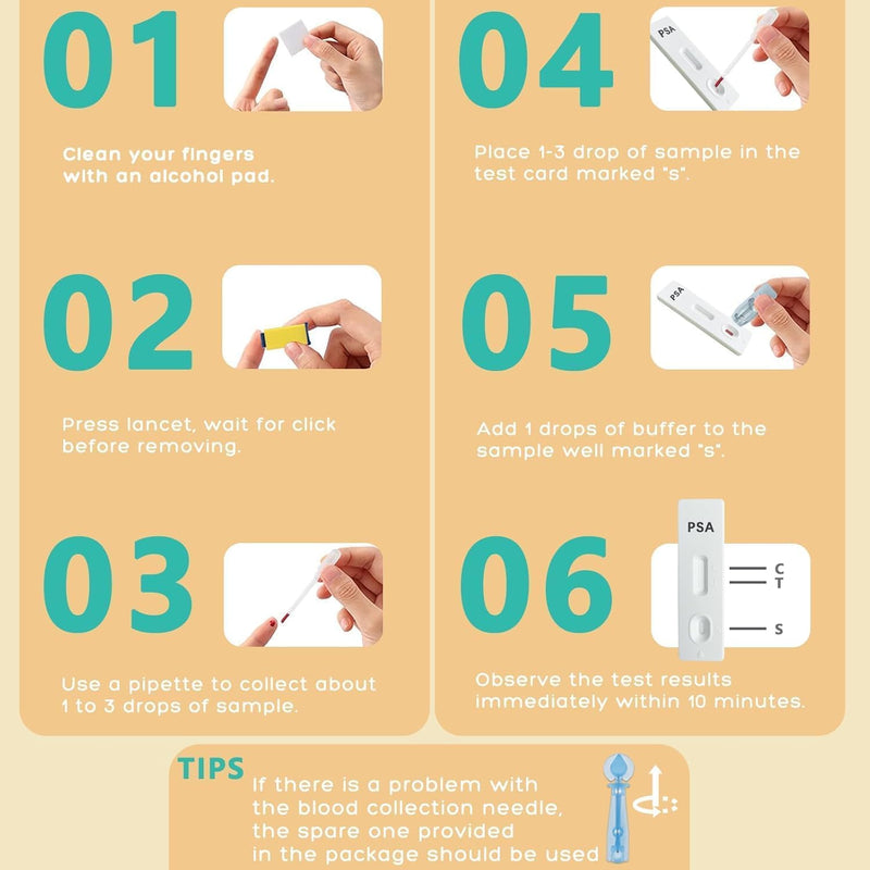 PSA Test Kit, PSA Test kit at Home PSA Health | Home PSA Test Highly Accurate, Easy to Read and Use. Quick Results | Includes All Test Components 1 Count (Pack of 1)
