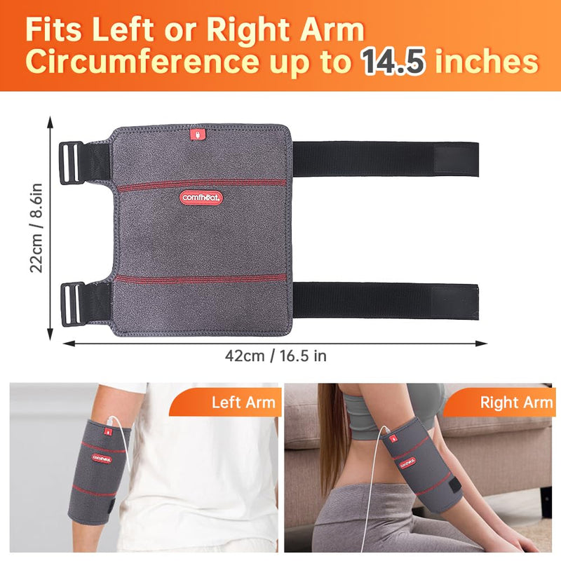 Elbow Heating Pad Wrap for Joint Pain USB Heated Elbow Brace | Tendonitis and Tennis Elbow Portable Moist Heat Therapy Elbow Sleeve Adjustable Temperature (Non-Chargeable) Gray (Elbow)