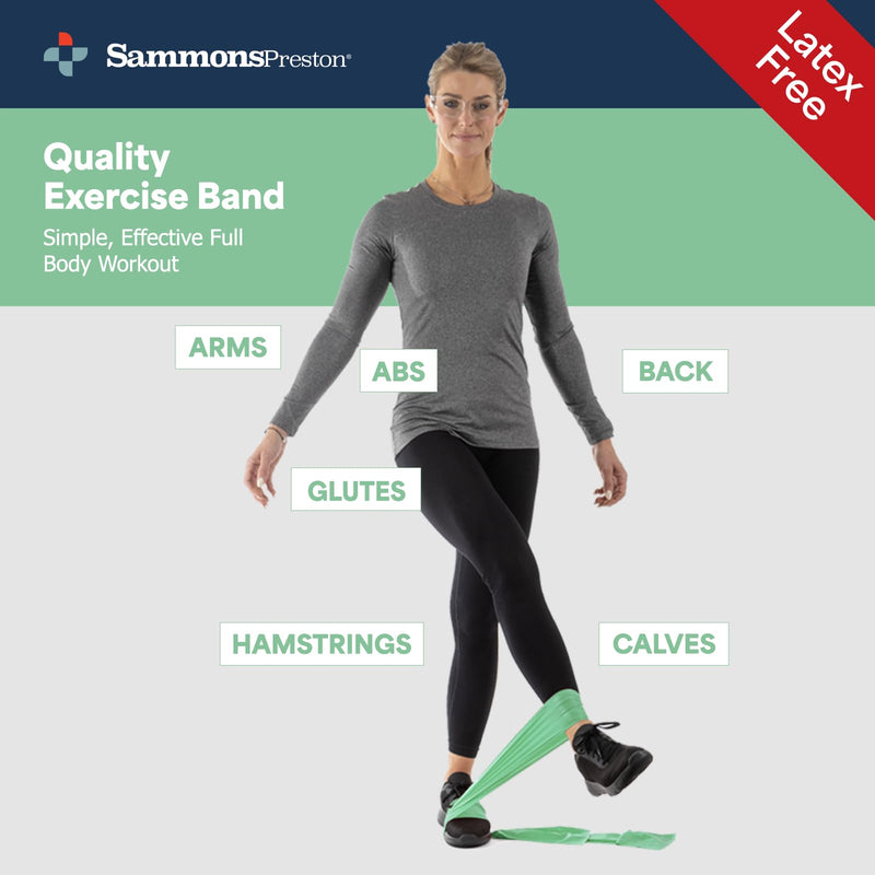 [Australia] - Sammons Preston Resistance Bands for Working Out, Non-Latex Exercise Bands, Resistance Bands for Physical Therapy, Improve Strength & Flexibility, Stretch & Tone Major Muscles, 5pk 
