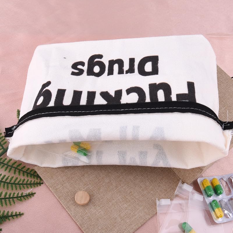 ShiQiao Spl Funny Medicine Storage Pouch Bag for Vitamins Medications Organiser Bag with Transparent 7-Day Pill Organiser Bags for Mom Dad Medications Organiser Bags Pouches Meds Pill Makeup Pouch All Bag