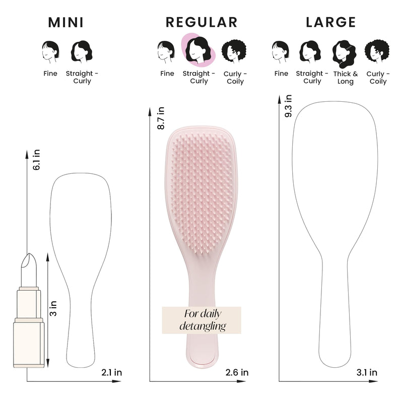 Tangle Teezer Plant-Based Ultimate Detangler Brush, Dry & Wet Hair Brush, Eliminates Knots & Reduces Breakage for All Hair Types, Marshmallow Pink
