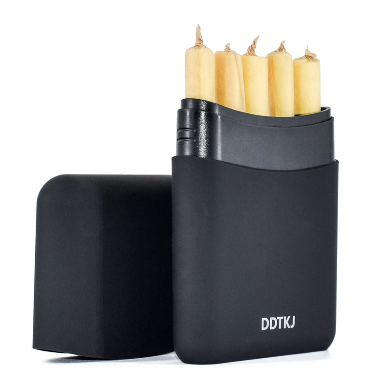 5-Hole King Size Pre-roll Cone Holder Case | Classic Black Pre Rolled Cone Storage Box