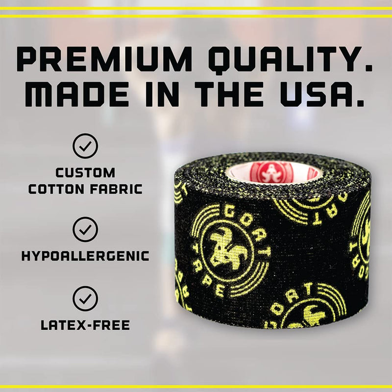 [Australia] - Scary Sticky Premium Athletic Tape | Weightlifting Tape | Thumb Tape for Hook Grip – Sticks with You Through The Toughest Fitness Workouts and Lifts Black & Yellow | Single Pack Pack of 1 
