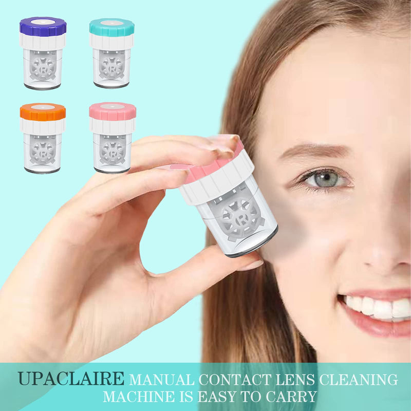 [Australia] - 2 PCS Contacts Case Cleaner Machines, Daily Vision Care Manually Contact Lens Washer Cleaner Plastic color 