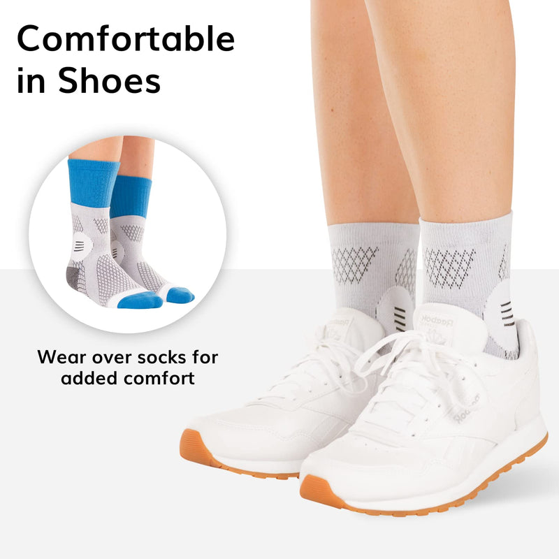 BraceAbility Neuropathy Socks (3 Pairs) - Multipack Peripheral Compression Diabetic Toeless Foot Sleeves for Nerve Damage in Feet, Ankle Gout, Plantar Fasciitis Relief for Men and Women (M - Gray) Medium Gray - Standard - 3 Pairs