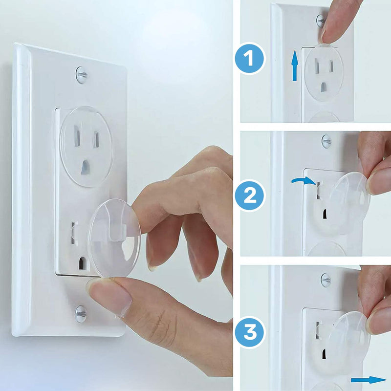[Australia] - 24 Pack Outlet Covers Baby Proofing, Provide Shock Prevention and Easy Installation, Safe and Secure Plastic Plug Covers for Power Sockets (24 Outlet Covers) 24 Outlet Covers 