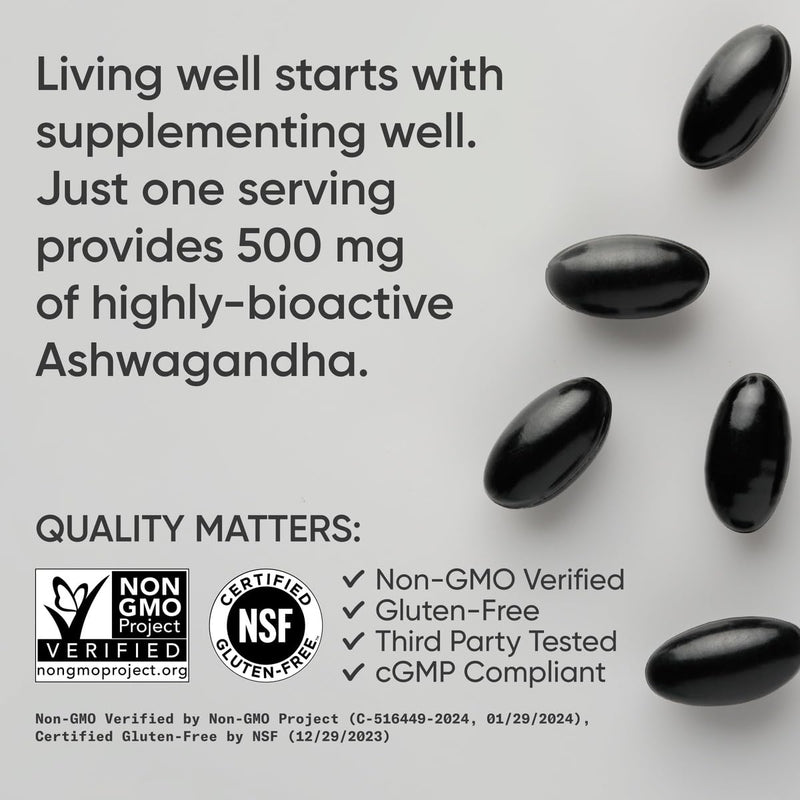 [Australia] - Sports Research® Ashwagandha Softgels with Coconut MCT Oil - Natural Adaptogen made with Shoden® Ashwa for Relaxation, Calm & Sleep Support - Gluten Free & Vegan Friendly - 60 Count 60 Count (Pack of 1) 