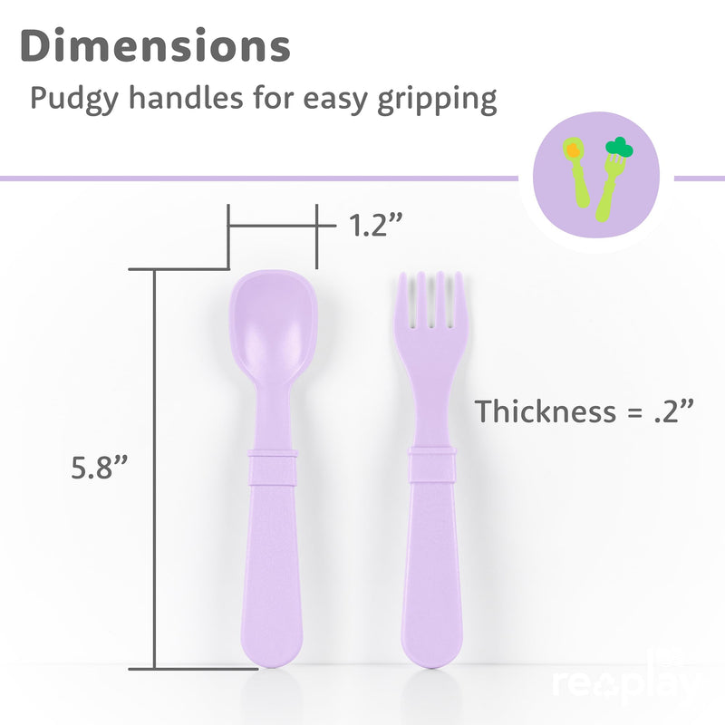 [Australia] - Re-Play Toddler Forks and Spoons Set - 4x4 Utensils Set for Kids - Dishwasher and Microwave Safe - Made in USA - Pack of 8-5.8" x 1.2" x 0.2" - Princess Without Carrying Case 