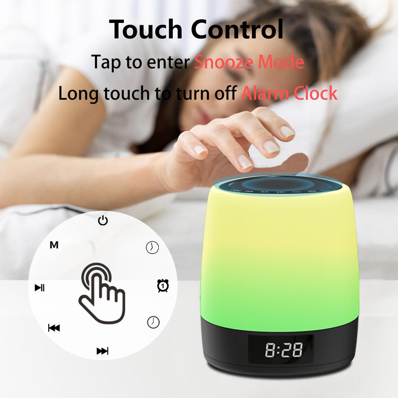 [Australia] - White Noise Sound Machine with 34 Sleep Sounds 8 Colors Night Light, Battery Powered Integrated Alarm Clock Bluetooth Function Sleep Timer, White Noise Machine for sleeping Adults Baby Kids Black 
