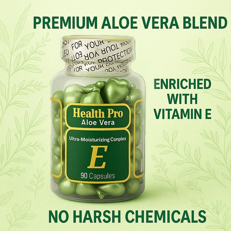 Nu-Health Aloe Vera Vitamin E Skin Oil Capsules, 90 Capsules for Face