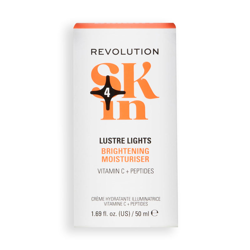 Revolution Skin, Lustre Lights Vitamin C & Peptides Brightening Moisturizer, 3-in-1 Face Cream, Primer & Highlighter, Vegan & Cruelty-Free, 1.69 fl oz