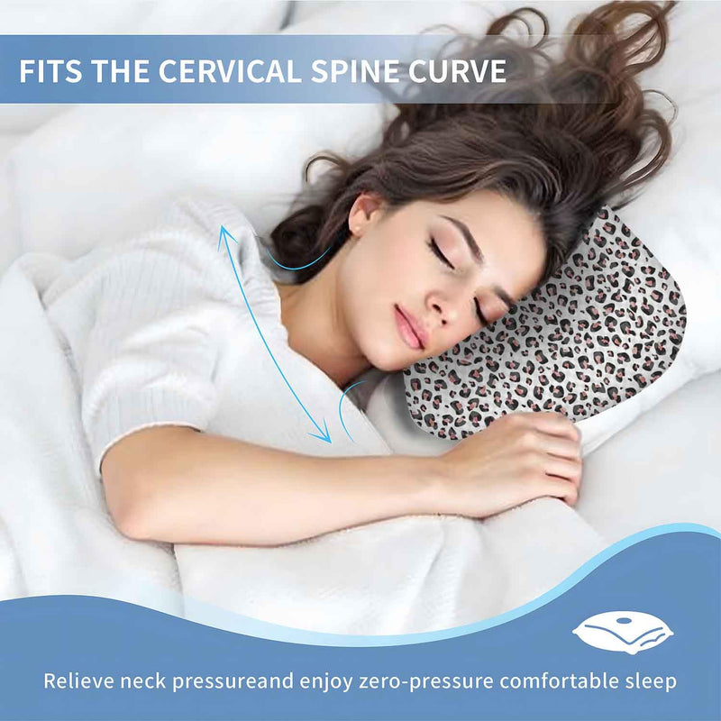 [Australia] - Ear Piercing Pillow with Ear Hole for Side Sleeper Relief Ear Pain,Cotton and Polyester Ear Pillows,Washable Ear Guard Pillow Leopard Print 17.5"x12.6" 
